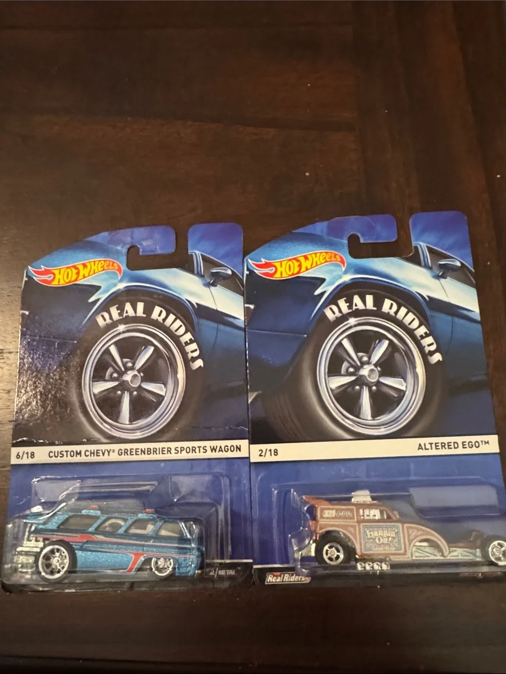 Real Riders - Blue Custom Chevy Greenbrier & Brown Altered Ego Lot of 2